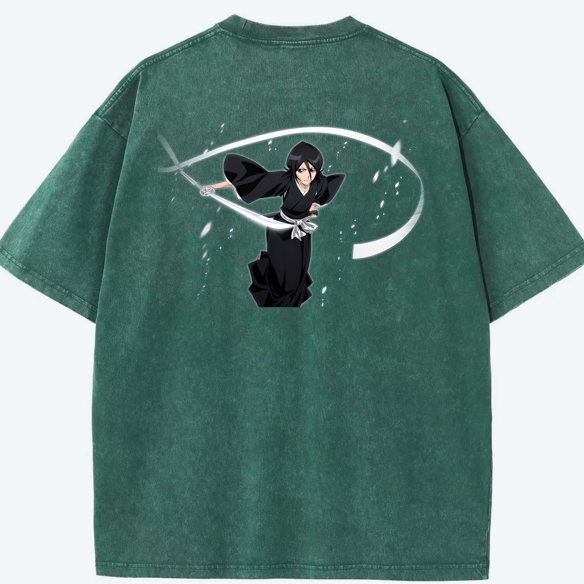 （画像用） ブリーチ 朽木ルキア BLEACH Kuchiki Rukia 綿100% ヴィンテージ風 半袖Tシャツ（背面プリント）